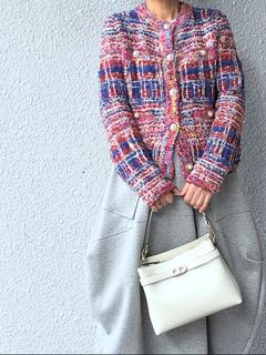 C371 レザー ワンハンドル 2WAY ショルダー ハンドバッグ / ホワイト