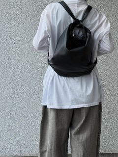 N0085 レザー ショルダー リュック 2WAYバッグ / ブラック