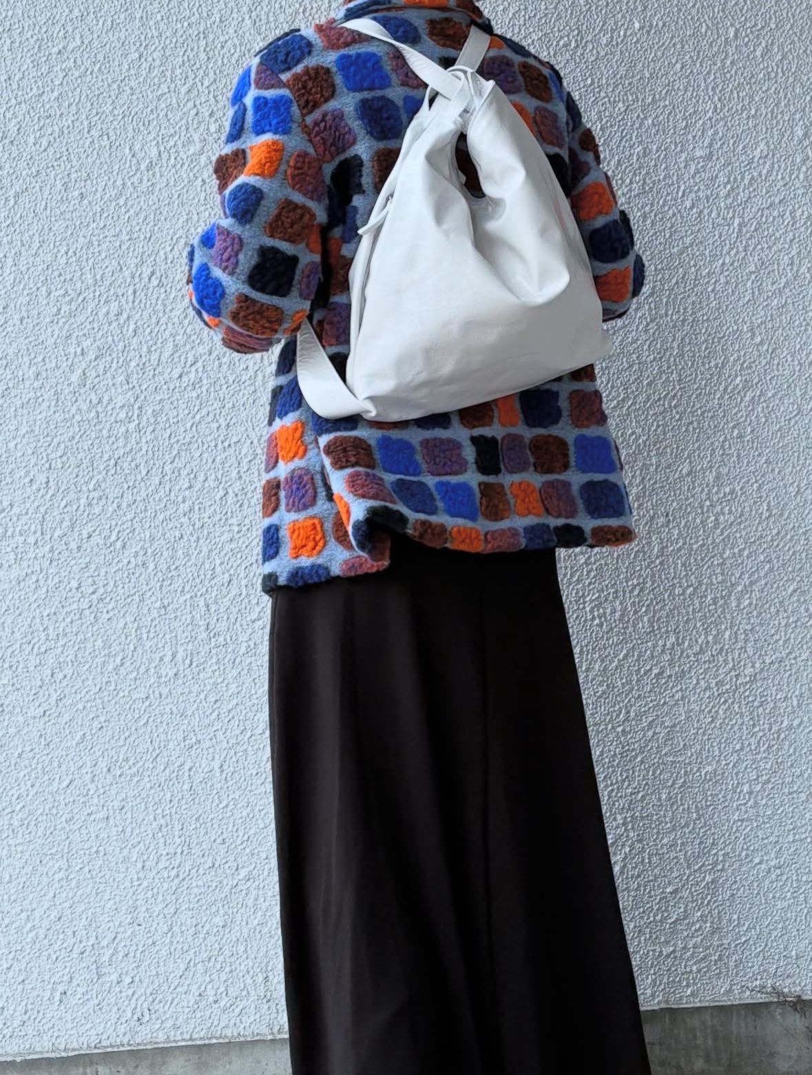 N0085 レザー ショルダー リュック 2WAYバッグ / ホワイト