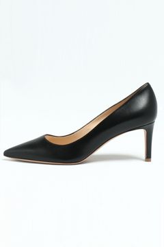 2570 レザー ポインテッド  パンプス ヒール6.5 / ブラック