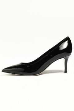 MILLY エナメル レザー ポインテッド パンプス ヒール6.5 / ブラック
