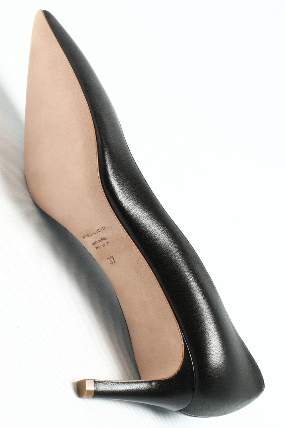 2570 レザー ポインテッド  パンプス ヒール6.5 / ブラック