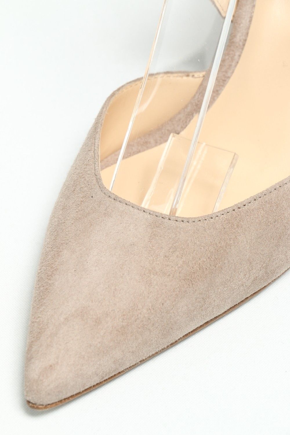 ROSA レースアップ スエード ポインティッド パンプス ヒール6.5 / ベージ
