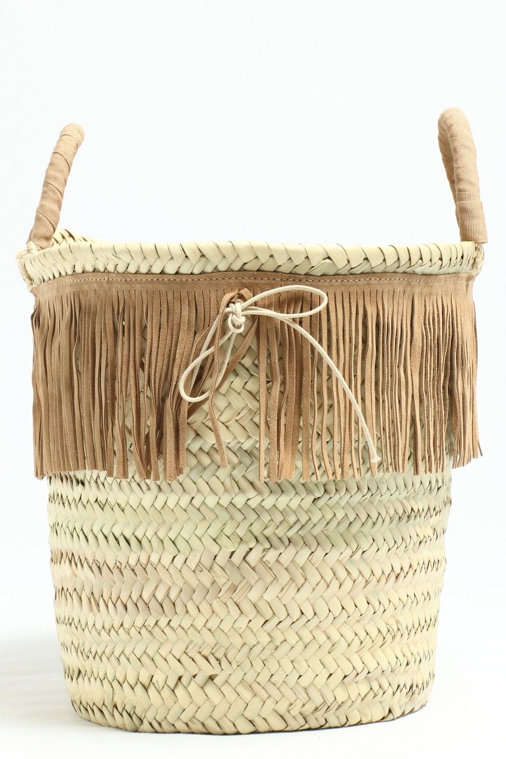 1/M スエード フリンジ かごバッグ 大 / ブラウンコンビ
