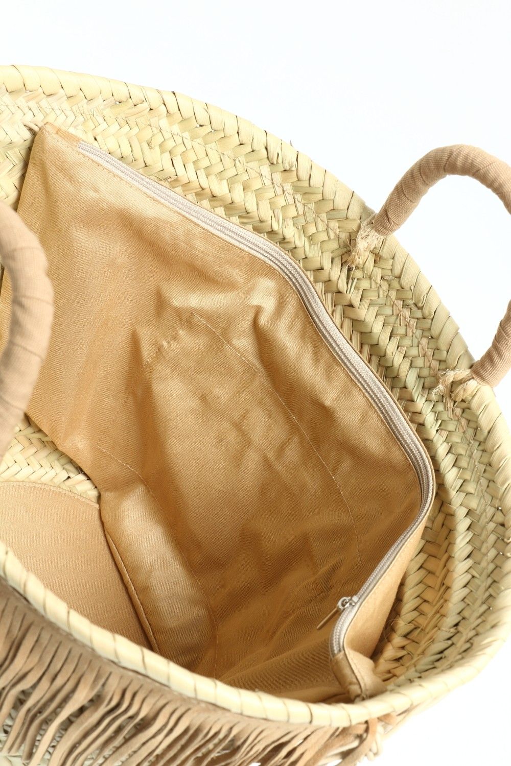 1/M スエード フリンジ かごバッグ 大 / ブラウンコンビ