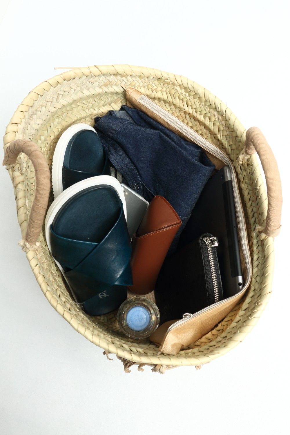 1/M スエード フリンジ かごバッグ 大 / ブラウンコンビ