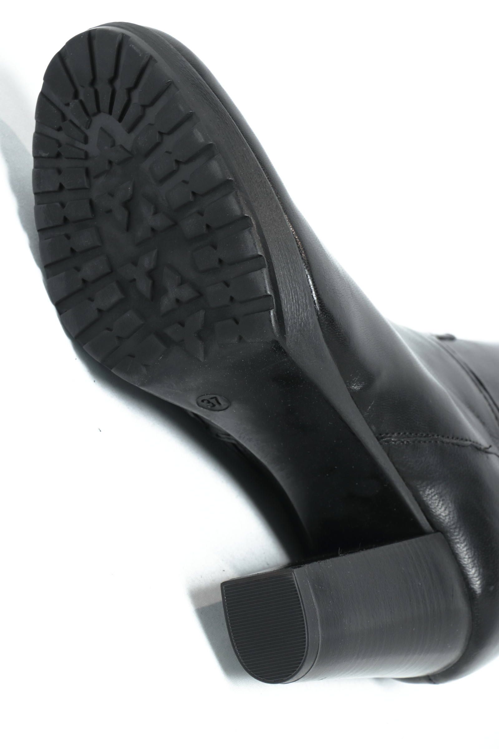 PG337 レザー ロングブーツ ヒール9.0 / ブラック