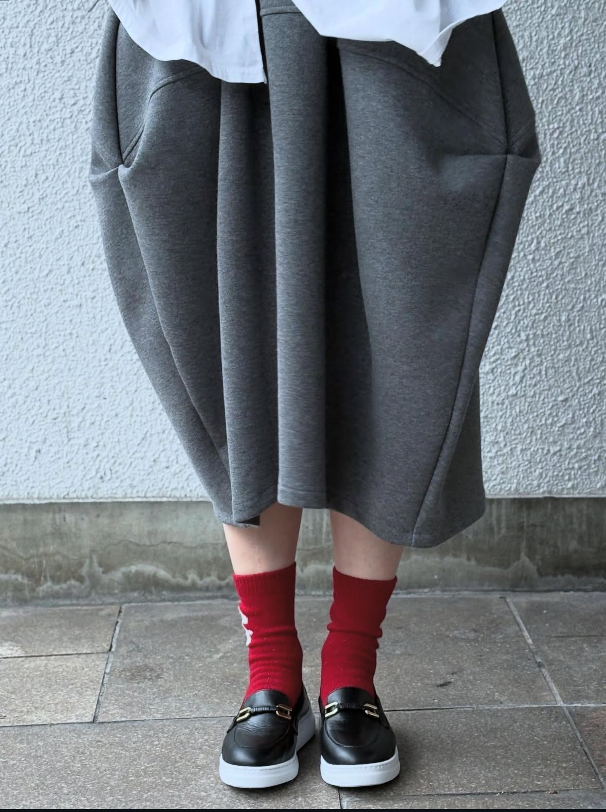 FORMAL レザー スリッポン ローファースニーカー 厚底 ヒール4.0 / ブラック