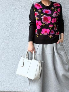 CA348 スムース レザー 2WAY ハンドバッグ/ アイボリー