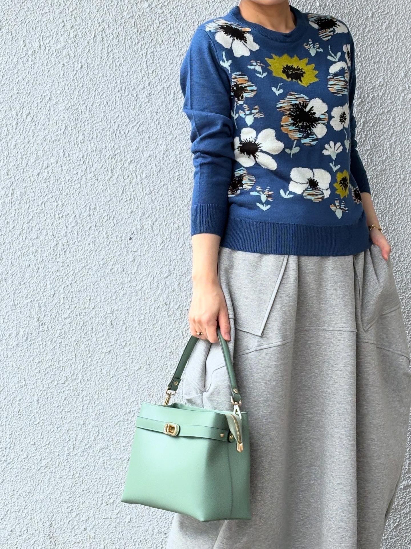 C371 レザー ワンハンドル 2WAY ショルダー ハンドバッグ / グリーン