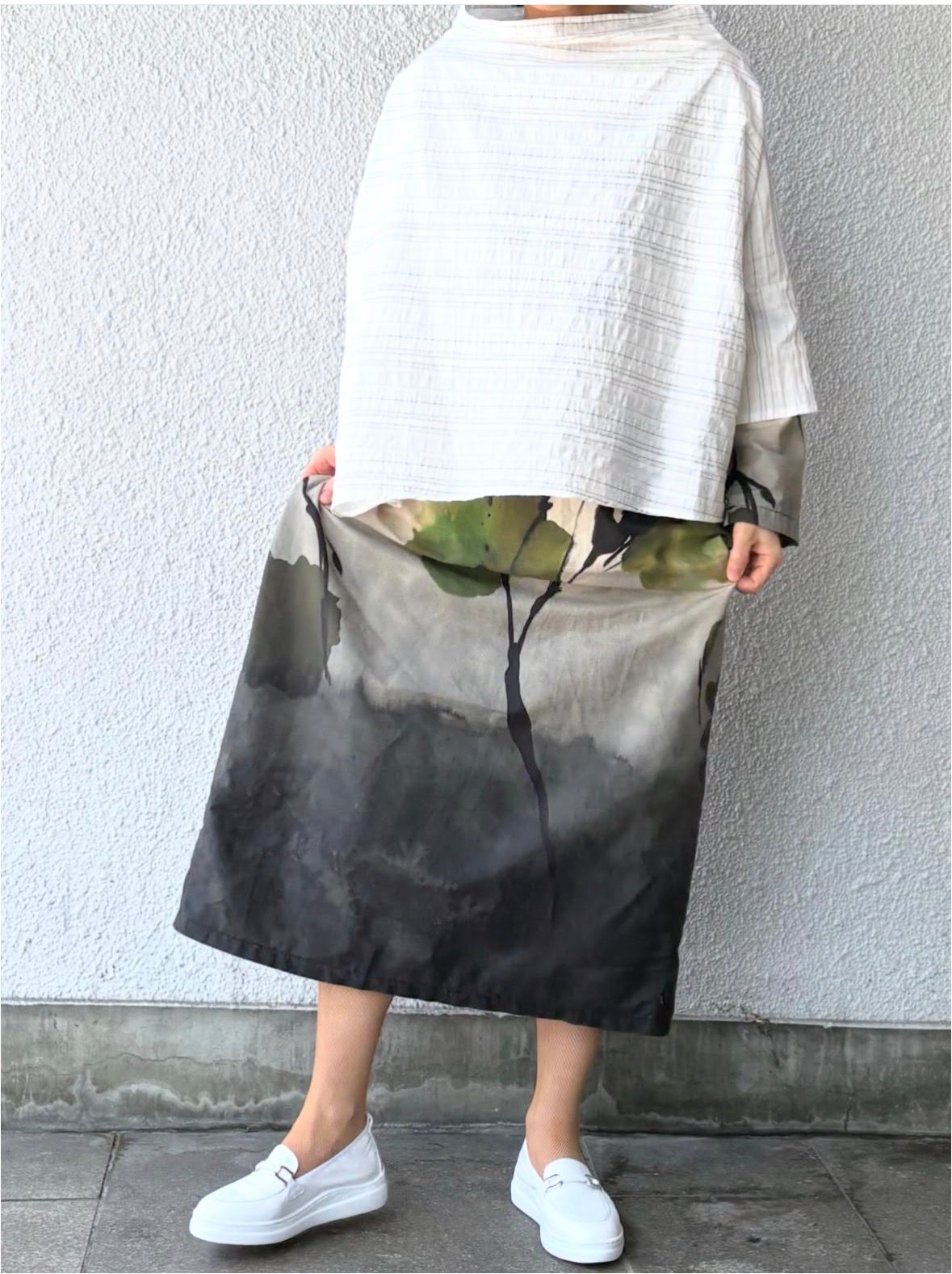 FORMAL レザー スリッポン ローファースニーカー 厚底 ヒール4.0 / ホワイト