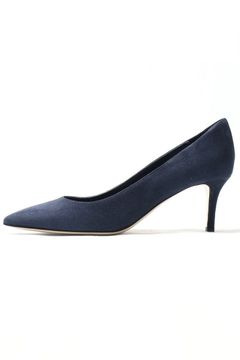 MILLY ポインテッド スエード レザー パンプス ヒール6.5 / ネイビー