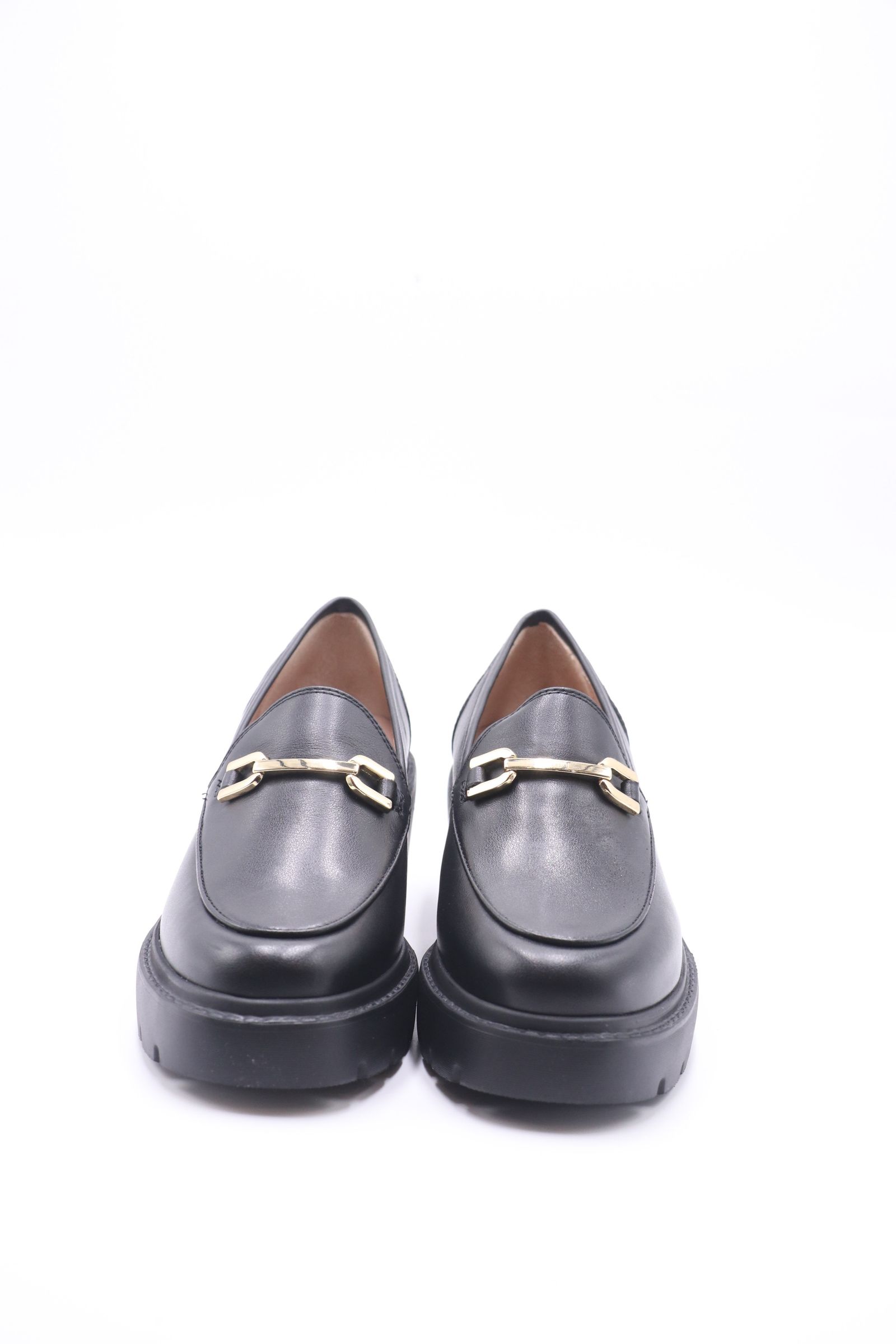 JAZZ レザー 厚底 ビット ローファー ヒール 6.0 / ブラック