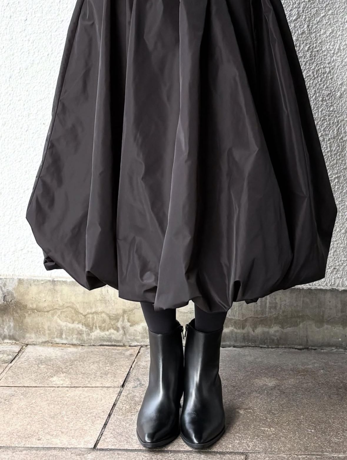 LOMAS スムース レザー ショートブーツ ヒール5.5 / ブラック