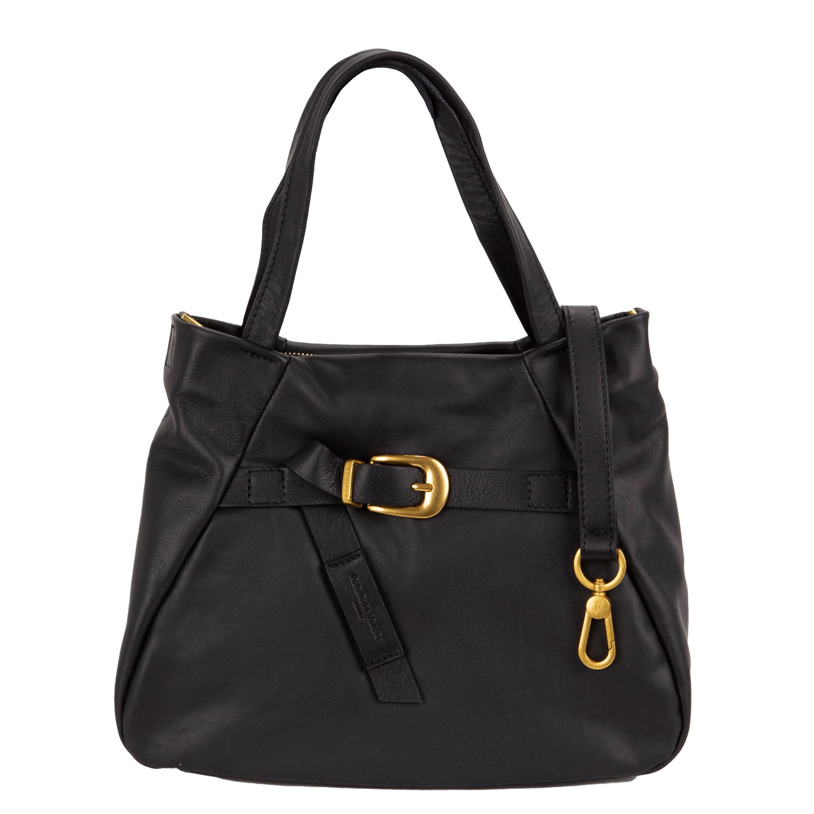 M25822 レザー ベルト 2WAY トートバッグ / ブラック