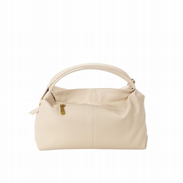 D25121 レザー ショルダー2WAY  ハンドバッグ / ベージュ