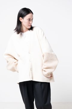 【23AW】boa sweat cardigan [OFF WHITE] - ボアスウェットカーディガン [オフホワイト] / vu-a23-t07