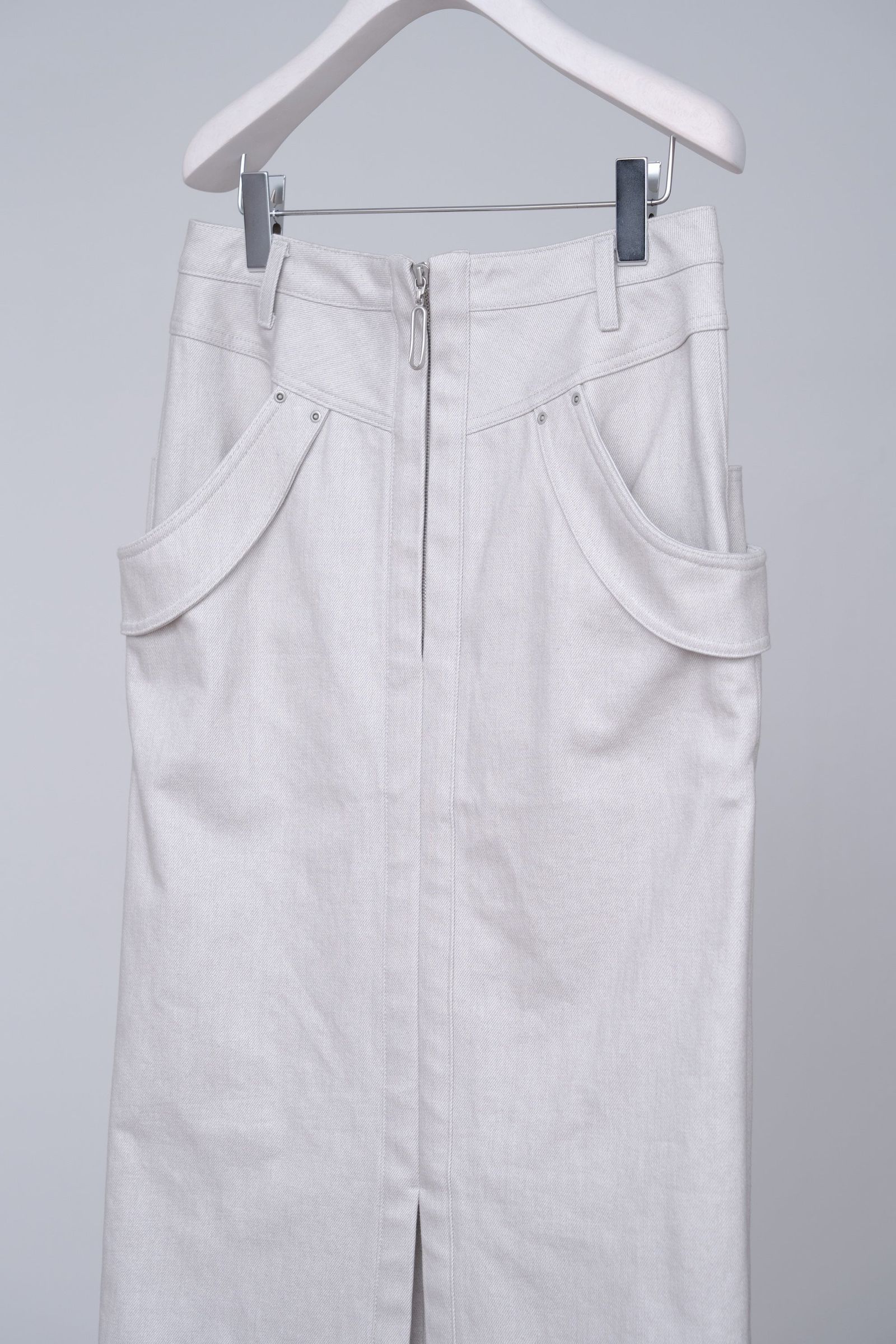 Refrain Denim Skirt [grey]