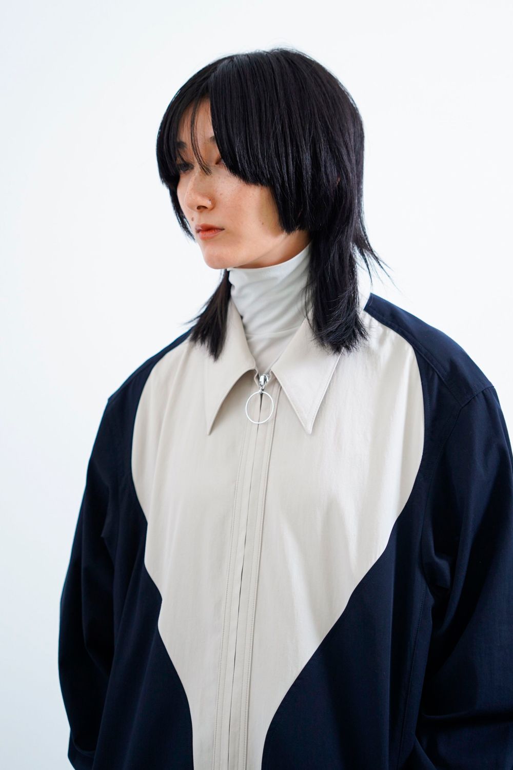 【24AW】Heart Shirt [ivory-navy] - ハートシャツ [アイボリー-ネイビー] / AW24SH02