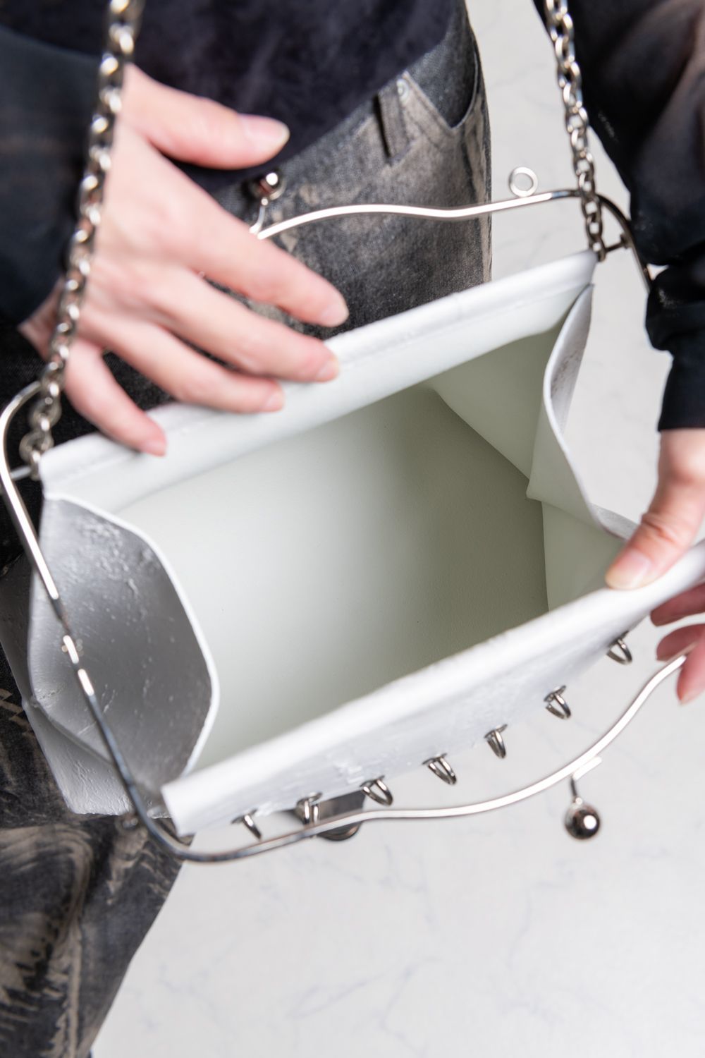 【お取り寄せ可能】シャトレーヌ (ハンド) バッグ [ホワイト] / w25-08-wh