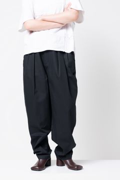 【23AW】tapered pants <FINX COTTON> [BLACK] - テーパードパンツ <フィンクスコットン> [ブラック] / vu-a23-p10