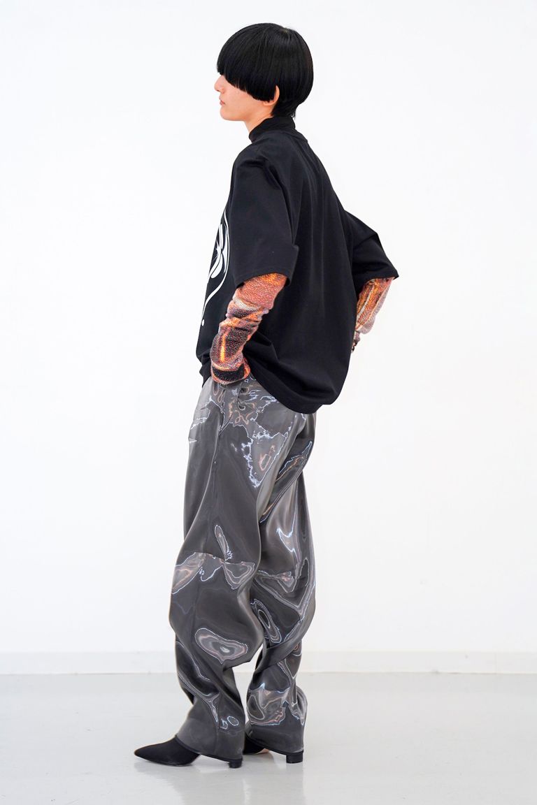 HATRA - 【23AW】Liquid Shape Trousers [black] - リキッドシェイプ 