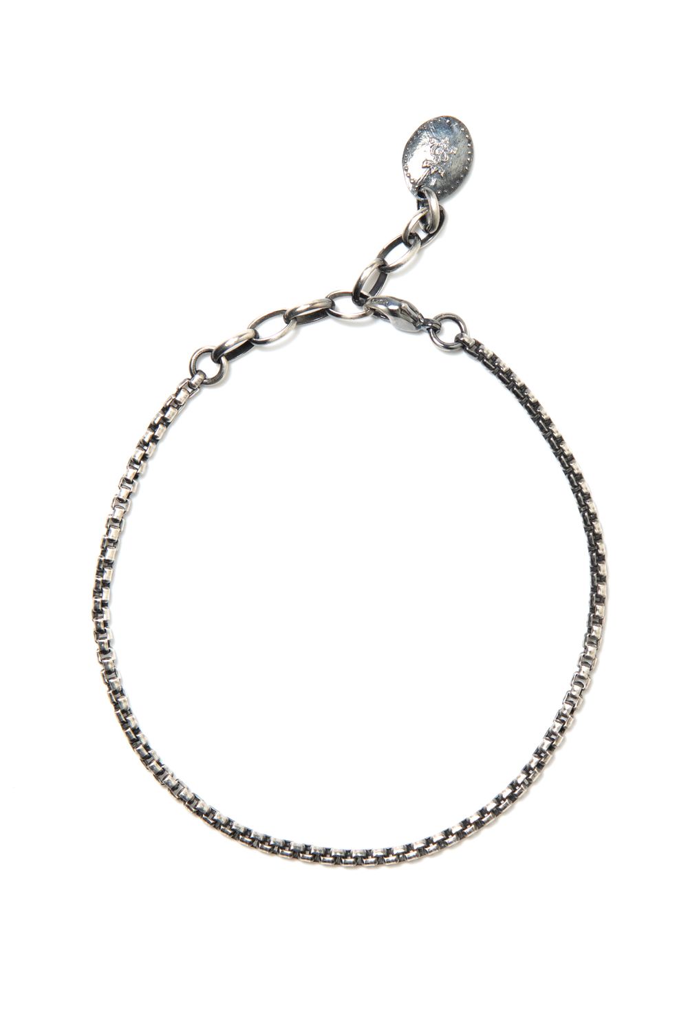 【ラスト1点】NARROW SQUARE BLOCK CHAIN ANKLET [SV] / ナロースクエアブロックチェーンアンクレット [シルバー]
