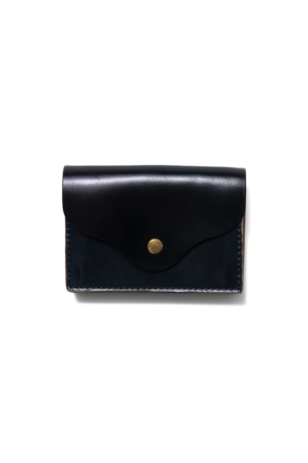 LEATHER GARRISON POCKET WALLET [NAVY] | シェルコードバン ポケットウォレット (三つ折り) / ネイビー
