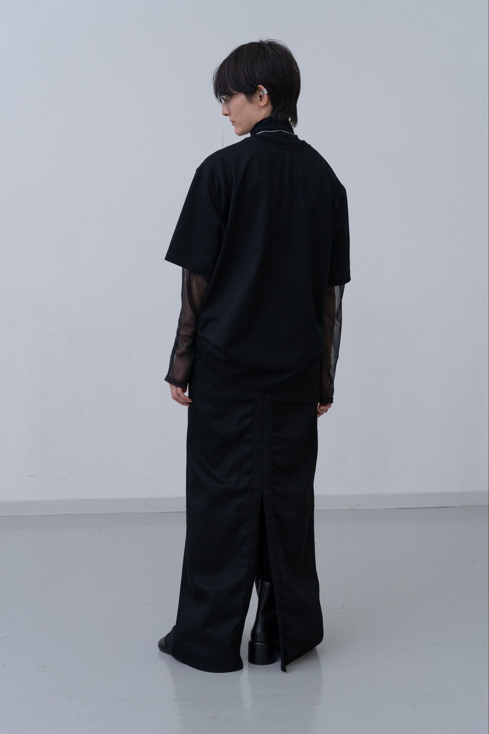 Refrain Denim Skirt [black]