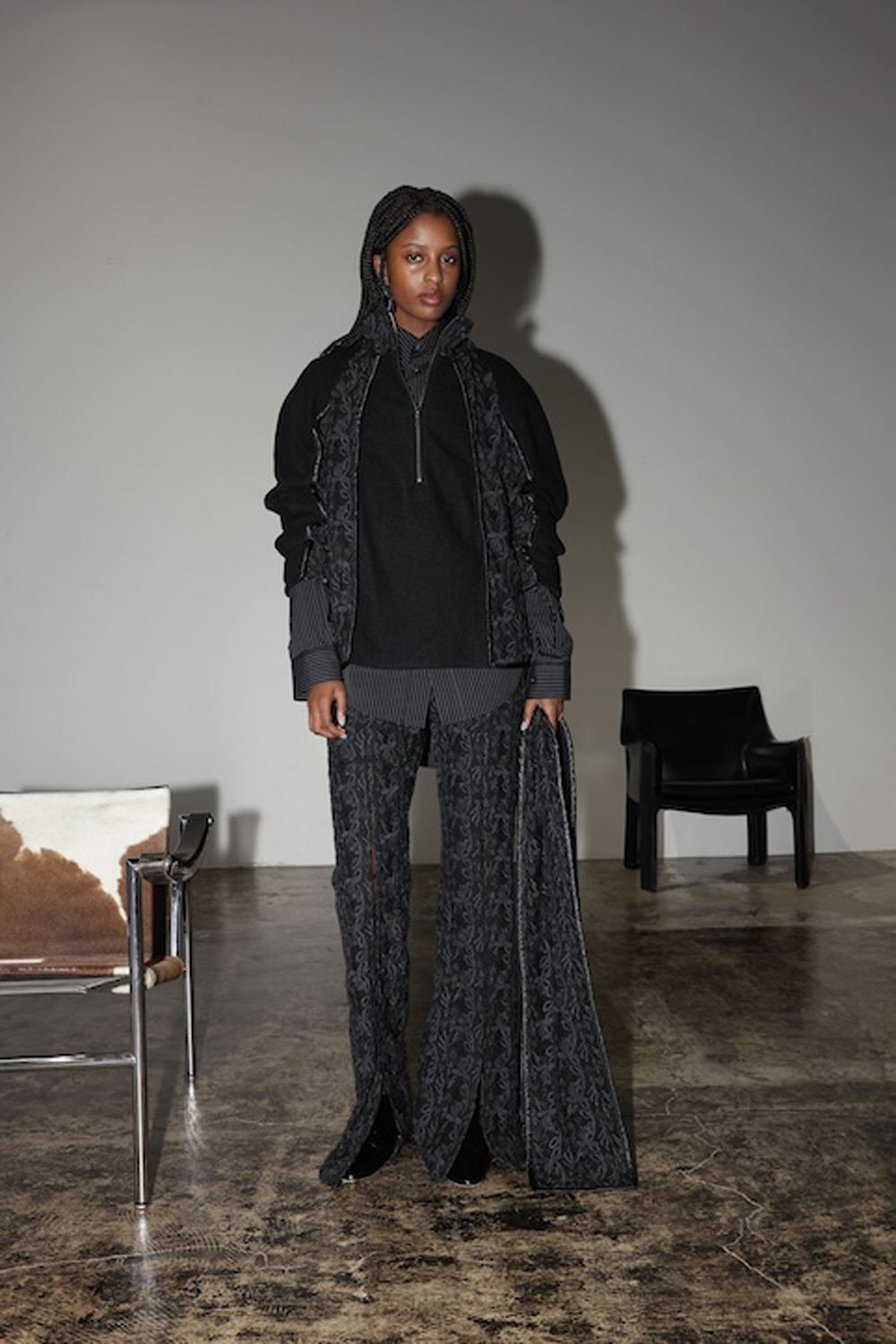 【24AW】CHILI PEPPER レーススカーフ [Gray]
