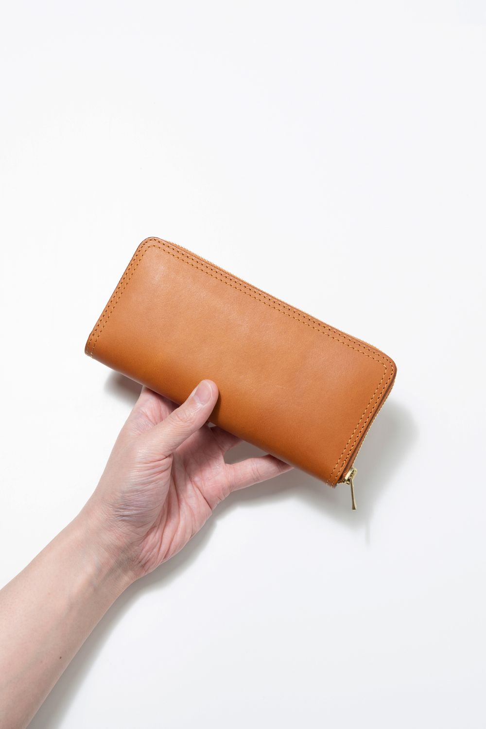 LEATHER VOYAGE ROUND ZIP LONG WALLET [MEAL] Type-B | ロングウォレット (ラウンドジップ) / キャメル