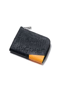 【1点もの】L字ジップ財布 [ブラックカラーペイント] / mw21-color・BK
