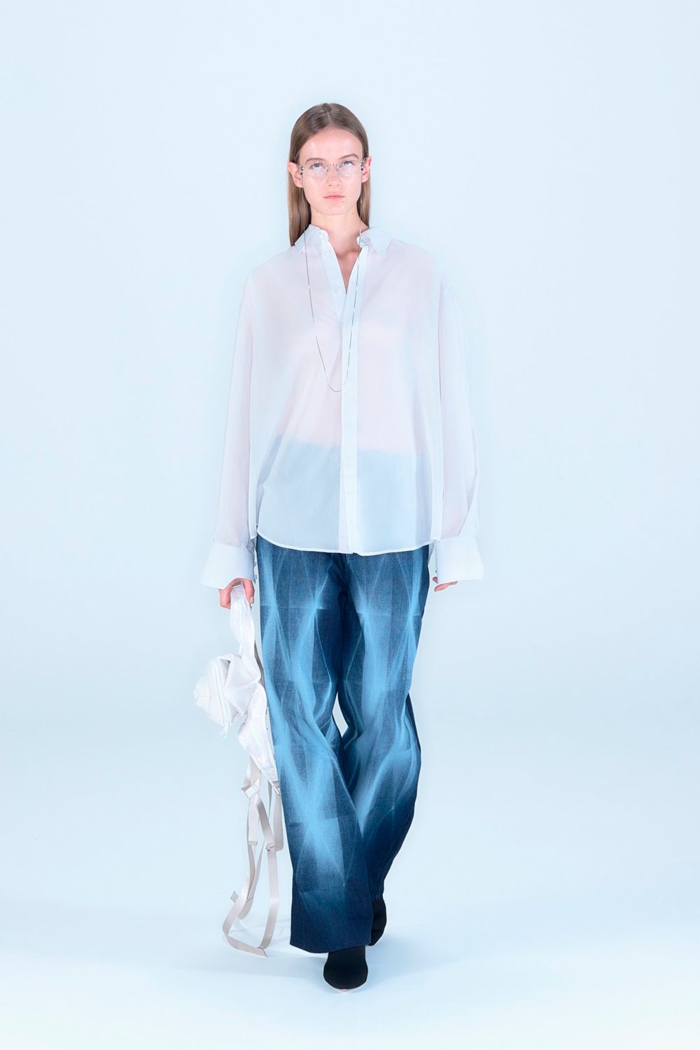HATRA - 【25SS】Kiriko Bleach Denim [navy] - 切子ブリーチ