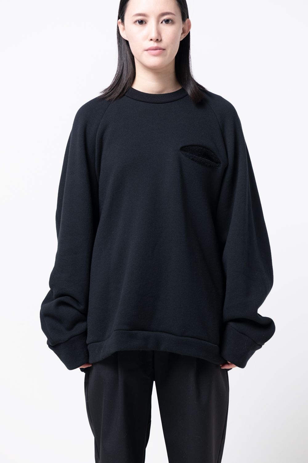 【23AW】balloon easy sweat [BLACK] - バルーンイージースウェット [ブラック] / vu-a23-t24