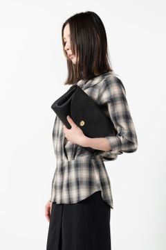 【24AW】LEATHER GARCON 2WAY BAG [BLACK] | ショルダーバッグ /  クラッチバッグ (2Way) / ブラック