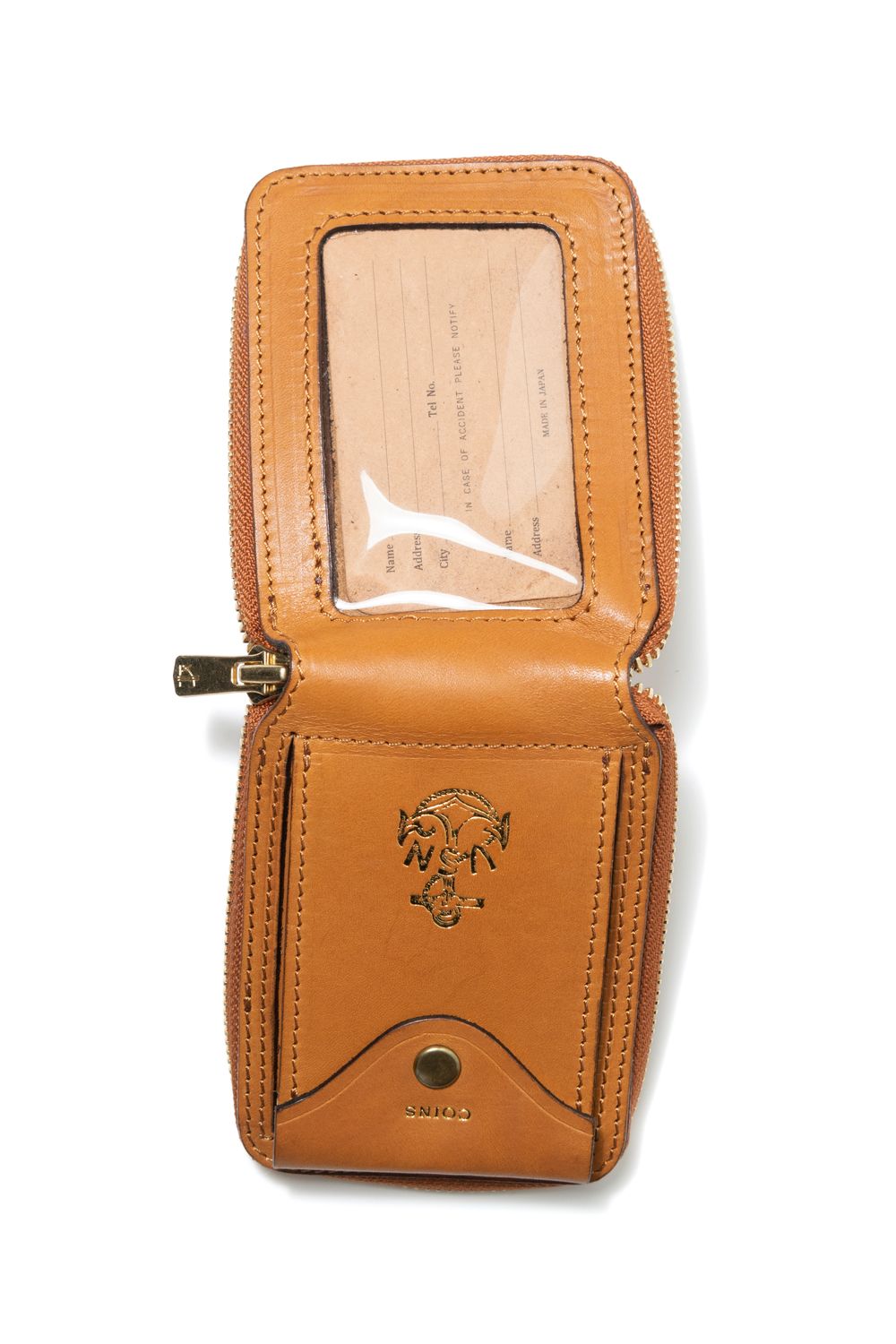 vasco - LEATHER NAVAL ROUND ZIP SHORT WALLET [MEAL