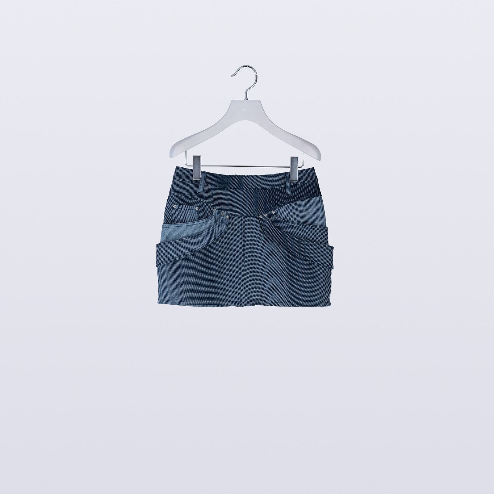 Mirage Bleach Mini Skirt [navy]