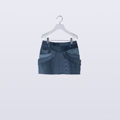 Mirage Bleach Mini Skirt [navy]