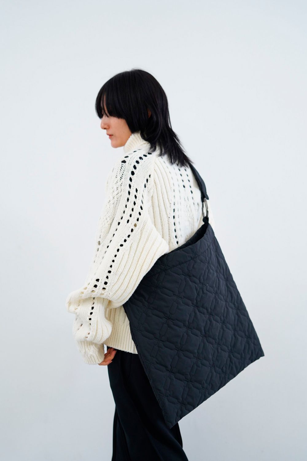 【 24AW】Cell Quilt Bag [black] - シェルキルトバッグ [ブラック] / AW24AC02
