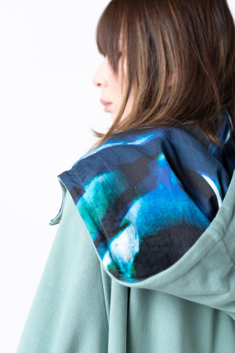 【23AW】big hoody [GREEN×PAINT] - ビッグフーディ [グリーン×ペイント] / vuy-a23-k04