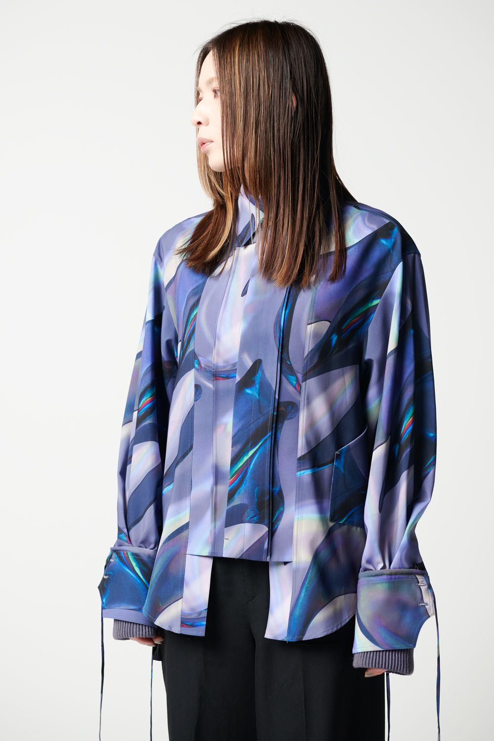 HATRA - 【ラスト1点 / 23SS】Alias Flow Shirt Oyster [dark