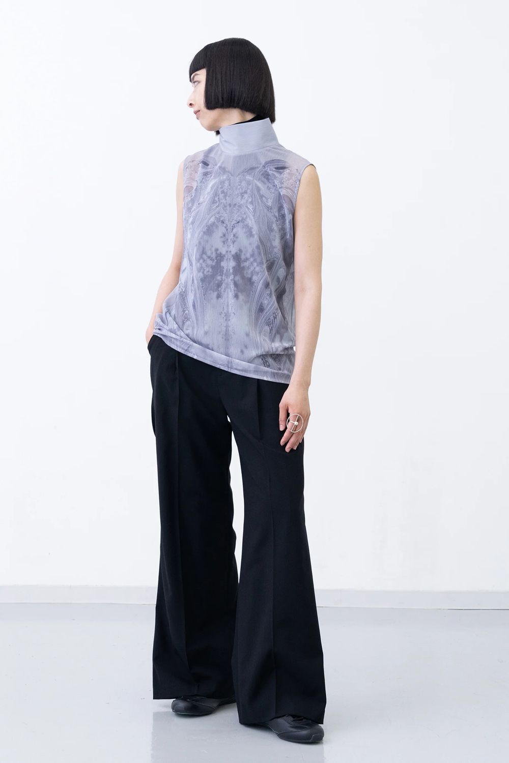 【26SS / 予約受付中】Phenomenal Sheer Blouse [fog grey] - フェノメナルシアーブラウス [フォググレー] / SS26SH05