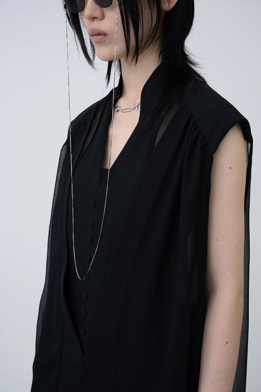【26AW / 予約受付中】Winker Sheer Gown [black] - ウィンカーシアーガウン [ブラック] / FW26RO02