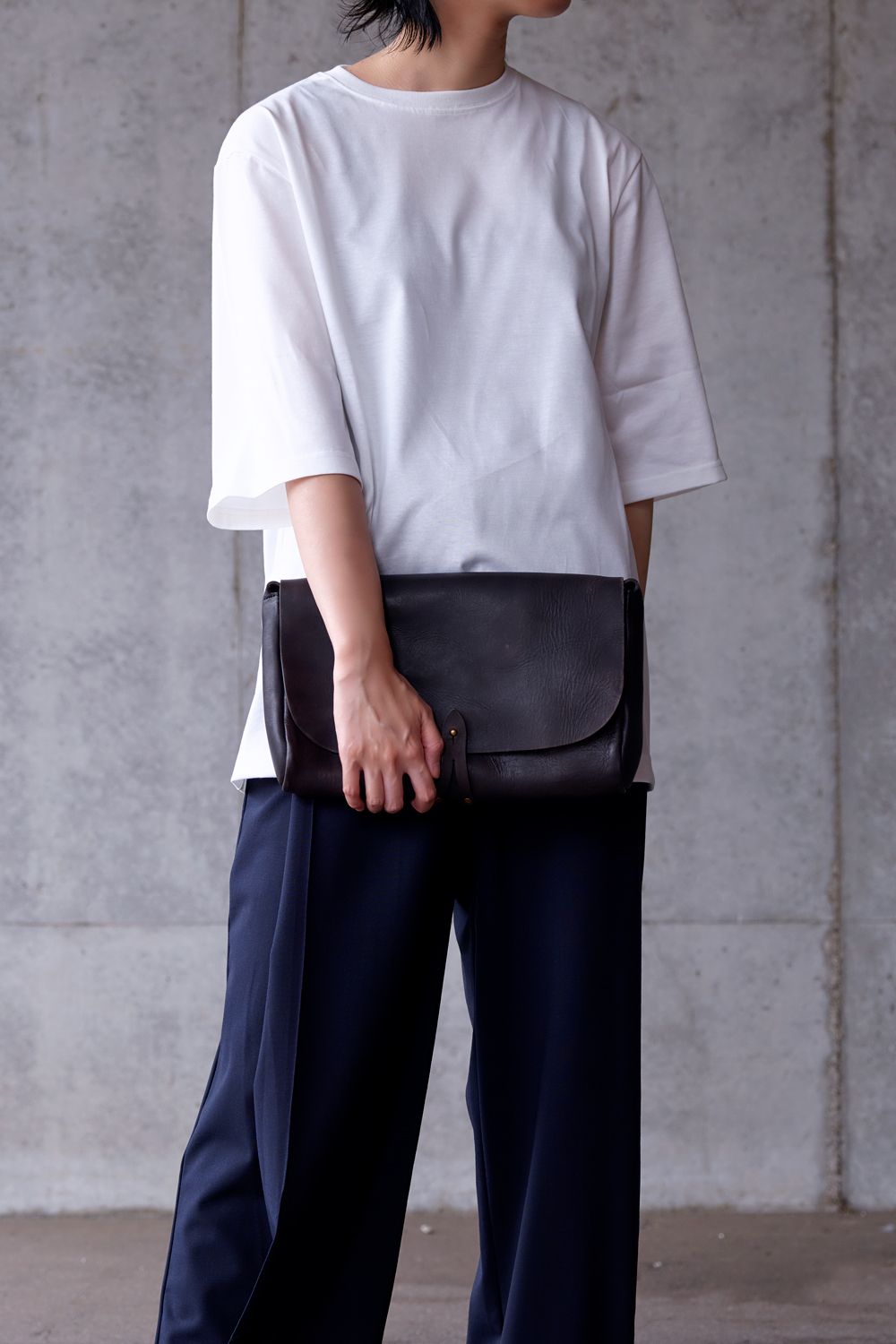 【25SS予約商品】レザー3WAYクラッチバッグ [ブラック] / LEATHER 3WAY CLUTCH BAG [BLACK]