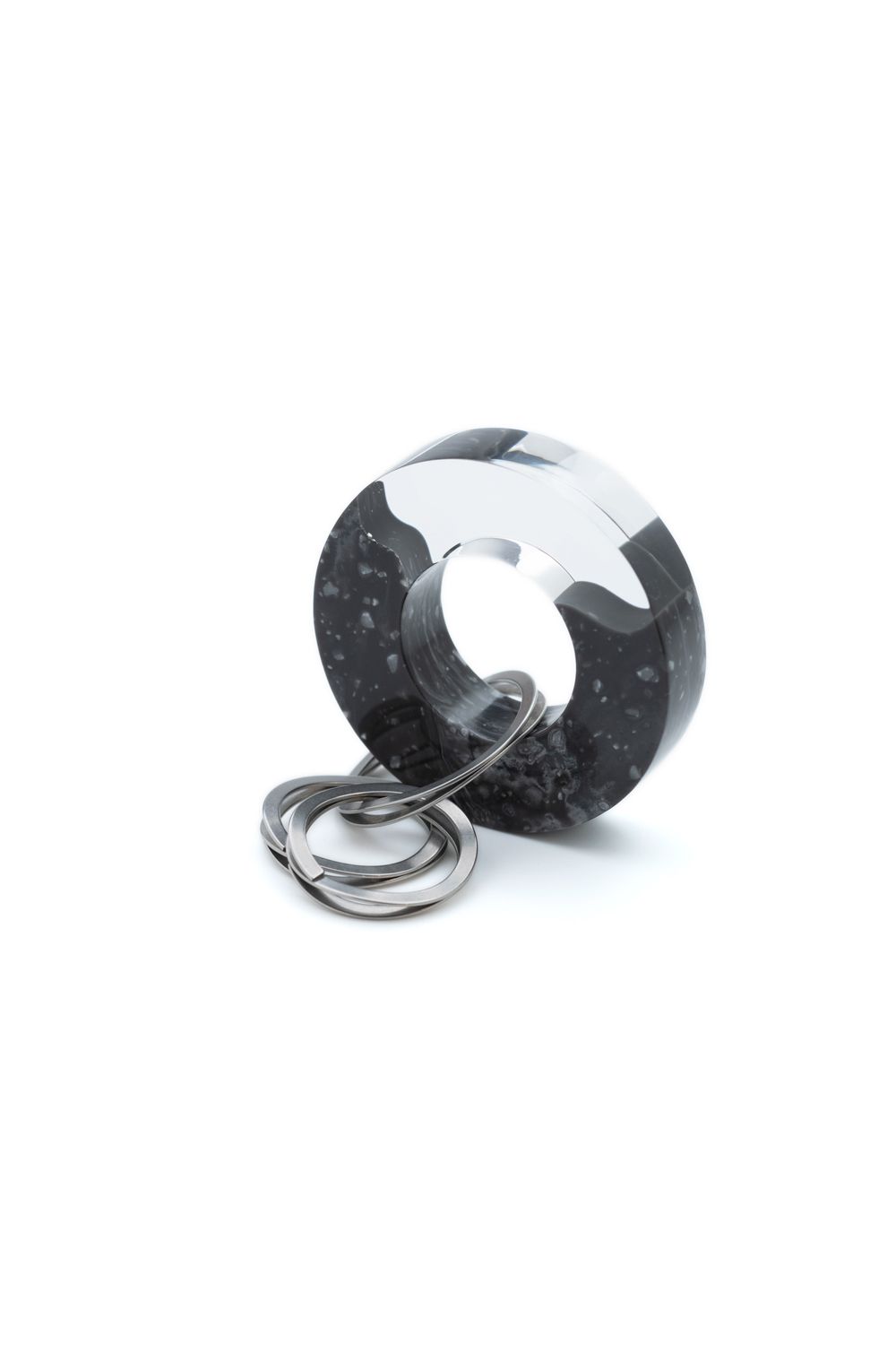 マーブル ドーナツ キーリング | marble & acrylic [BLACK]