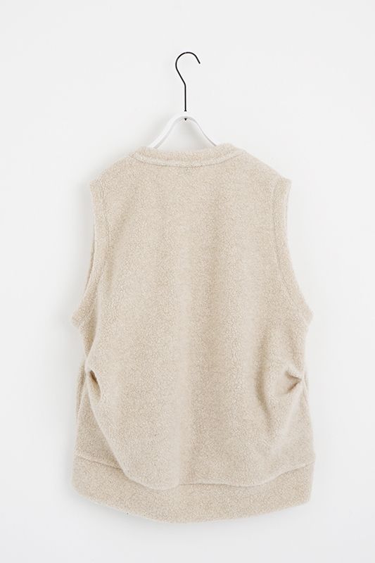 【24AW】boa v vest [OFF BEIGE] - ボアブイベスト [オフベージュ] / vu-cut-011