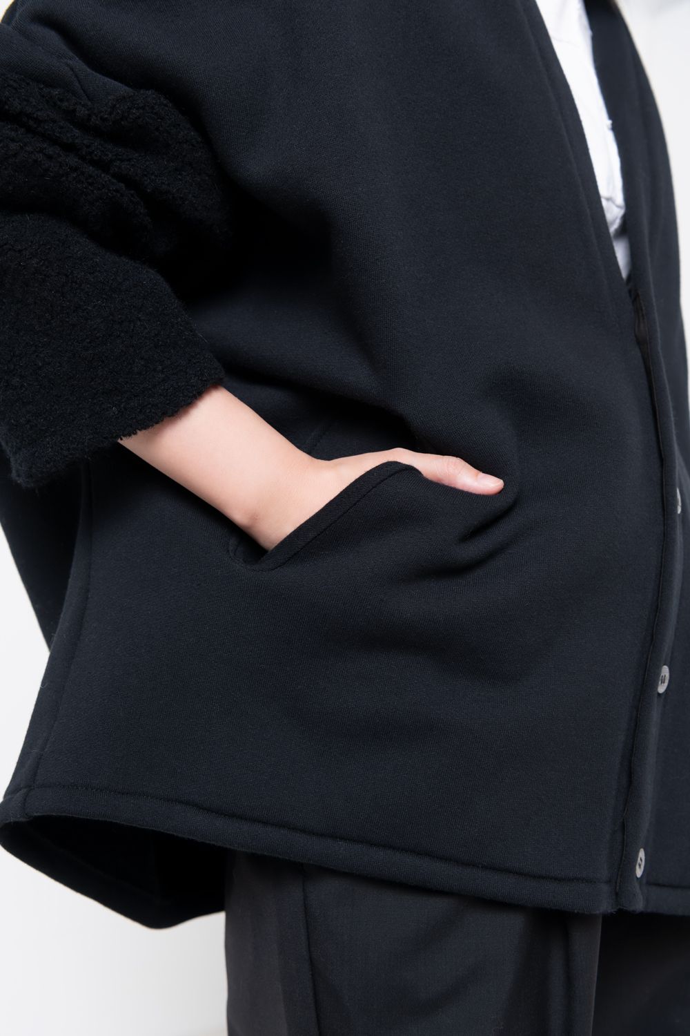 【23AW】boa sweat cardigan [BLACK] - ボアスウェットカーディガン [ブラック] / vu-a23-t07