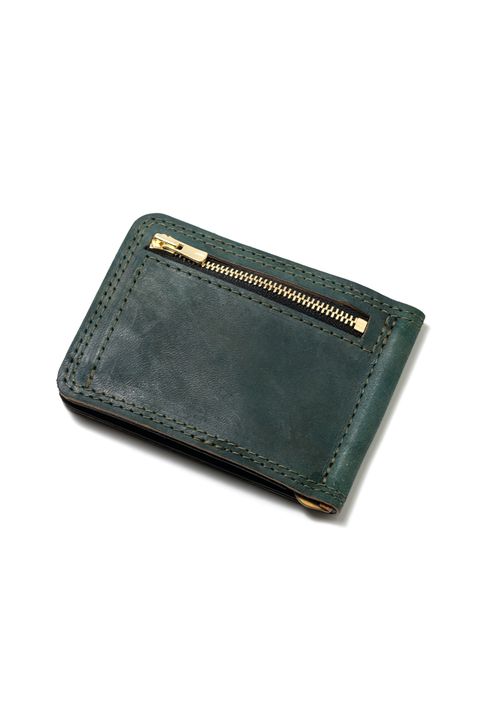 【ラスト1点 / 25SS】LEATHER GARRISON MONEY CLIP [BACKSKIN-ARMY GREEN] | シェルコードバン マネークリップ / バックスキン アーミーグリーン