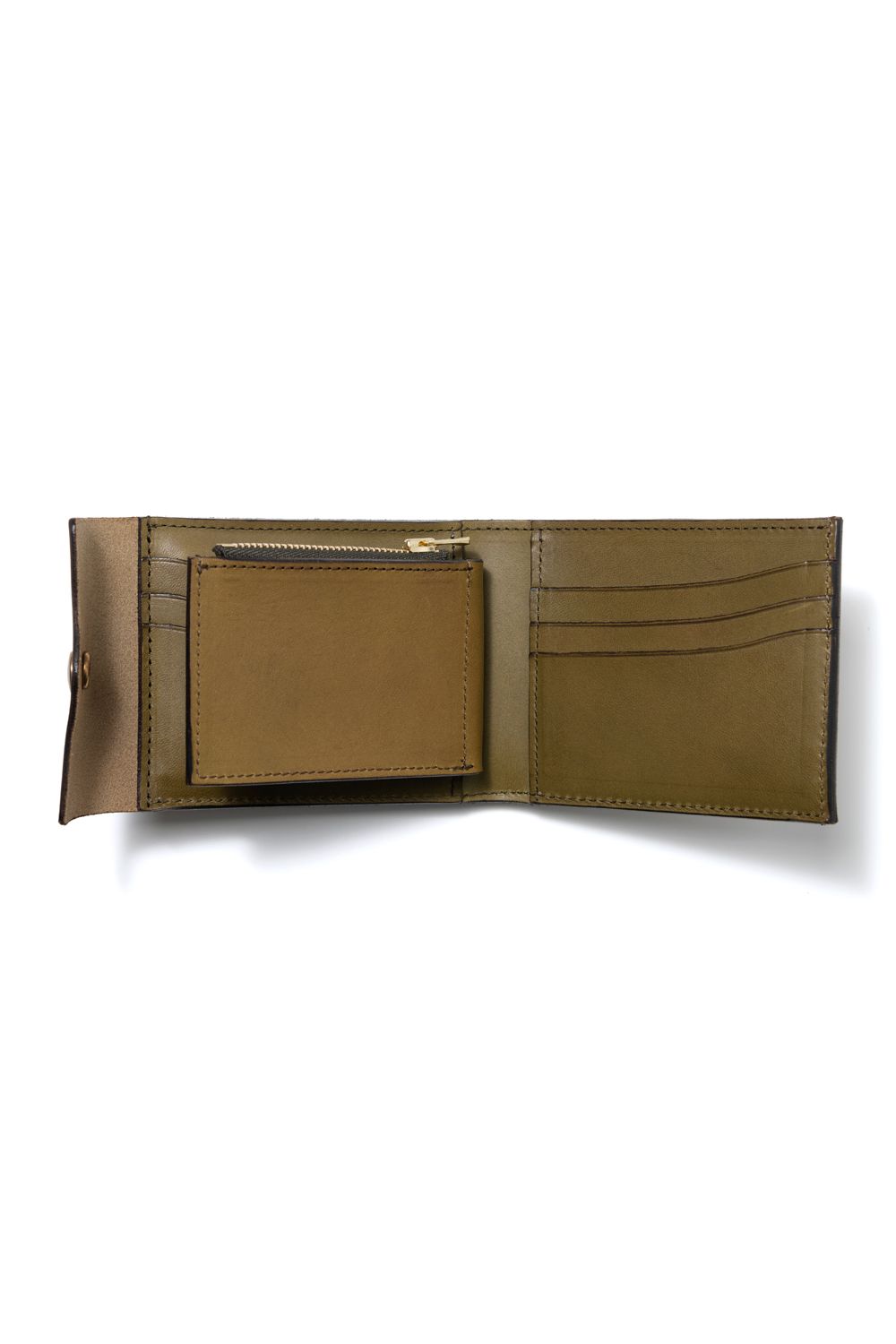 【25SS予約商品】レザーネイバルミドルウォレット [オリーブ] / LEATHER NAVAL MIDDLE WALLET [VERDE]
