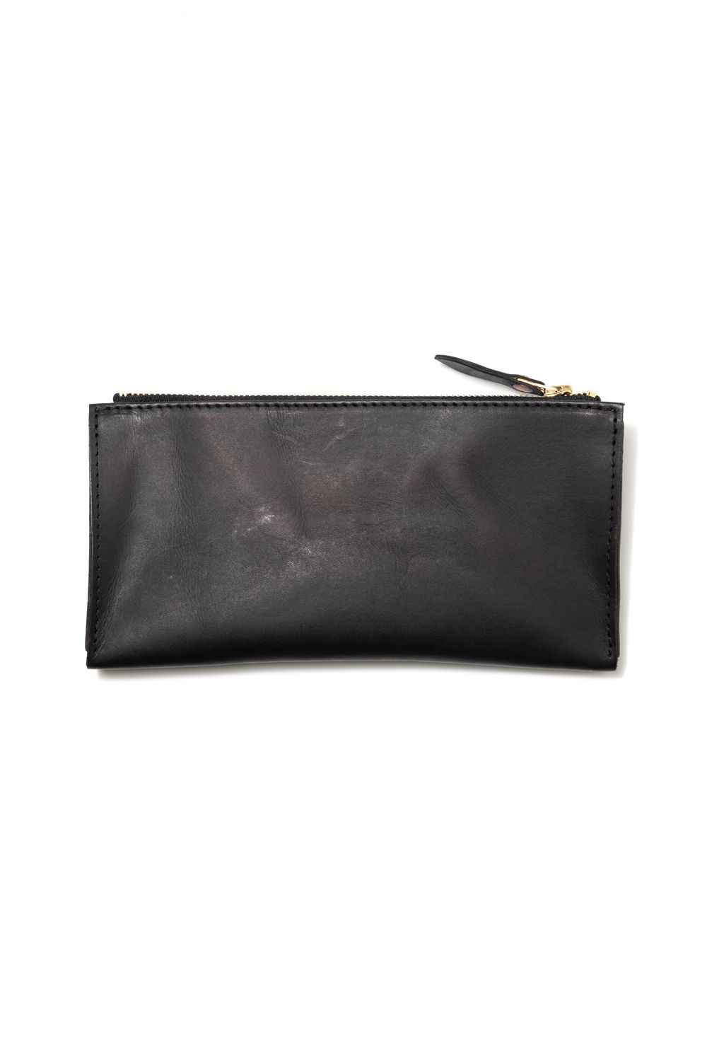 【25SS】LEATHER WANDER POUCH【B.L.W.】/ BLACK | マチ付きレザーポーチ / ブラック